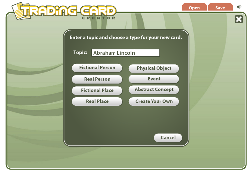 create your own trading cards app